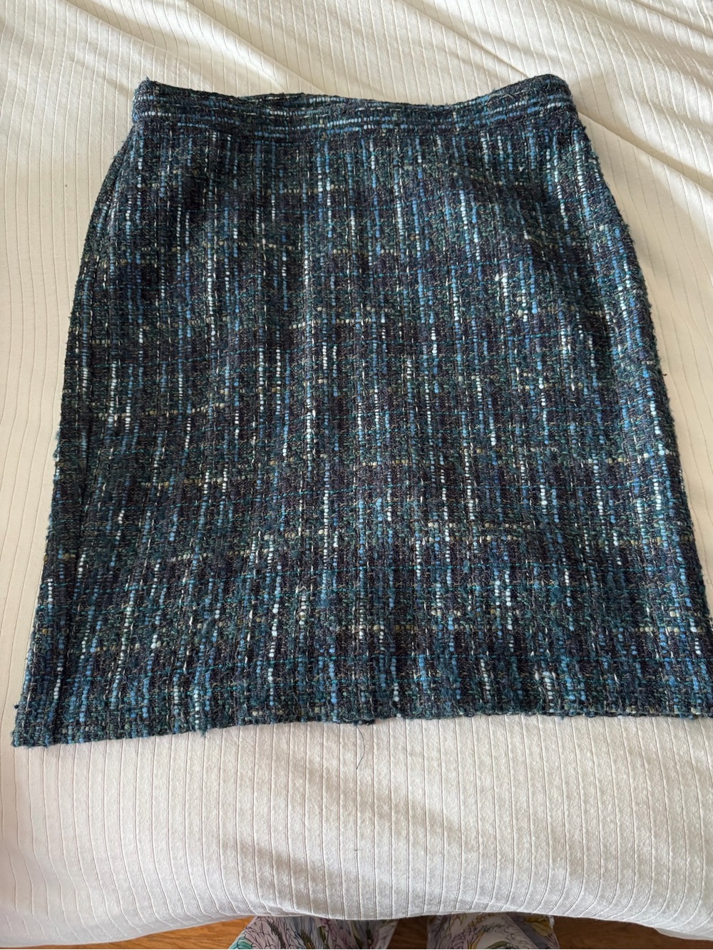 J. Jill Blue and Black Tweed Pencil Skirt